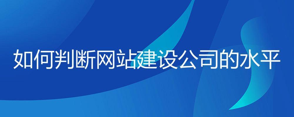 如何判断网站建设公司的水平